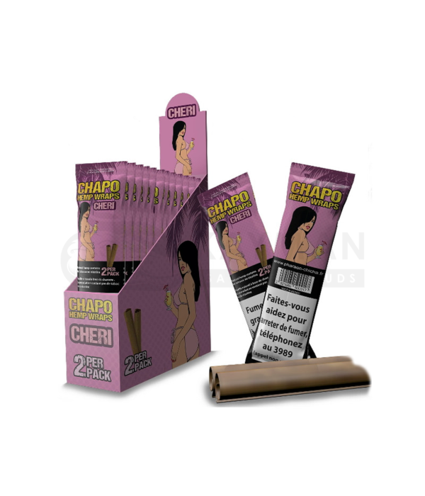 Es un papel de fumar preparado a base de fibra de cáñamo y sabor natural. Este producto no contiene tabaco ni nicotina. CHAPO es una marca francesa que fabrica en México, asegurando que se respeten todos los procesos naturales y que a los empleados de su fábrica se les pague de manera justa. cada sobre contiene 2 papeles.