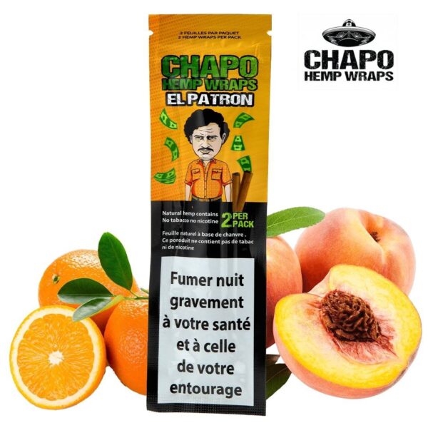 Es un papel de fumar preparado a base de fibra de cáñamo y sabor natural. Este producto no contiene tabaco ni nicotina. CHAPO es una marca francesa que fabrica en México, asegurando que se respeten todos los procesos naturales y que a los empleados de su fábrica se les pague de manera justa. cada sobre contiene 2 papeles.